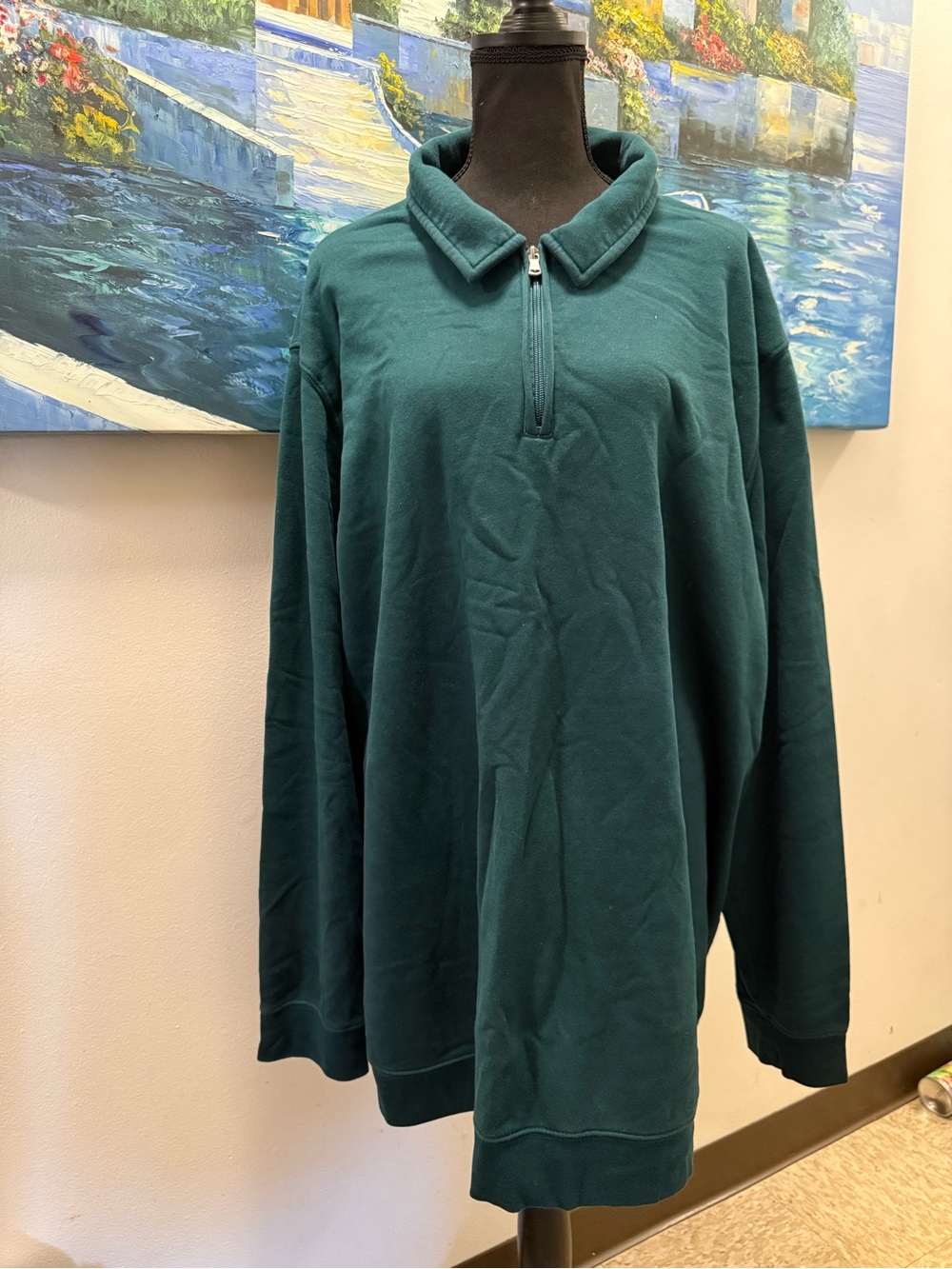 croft & barrow Teal Half-Zip Pullover Sweatshirt